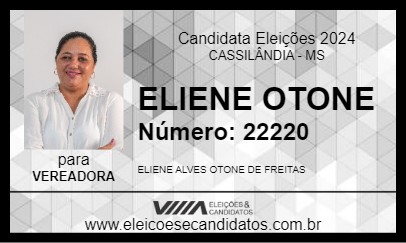 Candidato ELIENE OTONE 2024 - CASSILÂNDIA - Eleições