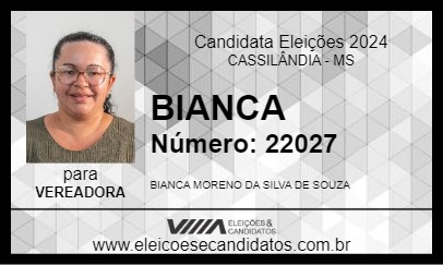 Candidato BIANCA 2024 - CASSILÂNDIA - Eleições