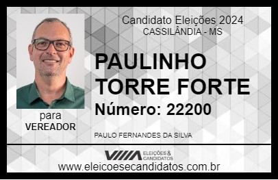 Candidato PAULINHO TORRE FORTE 2024 - CASSILÂNDIA - Eleições