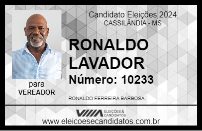 Candidato RONALDO LAVADOR 2024 - CASSILÂNDIA - Eleições