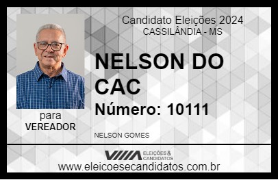 Candidato NELSON DO CAC 2024 - CASSILÂNDIA - Eleições