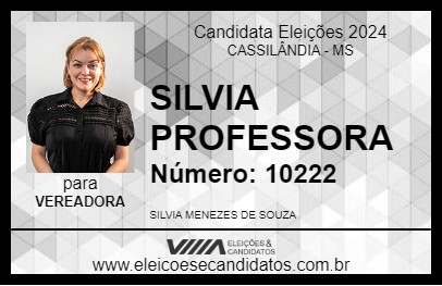 Candidato SILVIA PROFESSORA 2024 - CASSILÂNDIA - Eleições