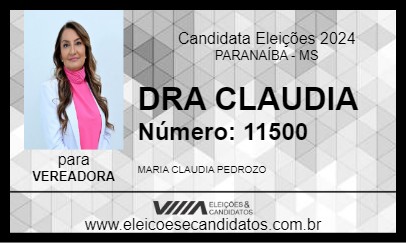 Candidato DRA CLAUDIA 2024 - PARANAÍBA - Eleições