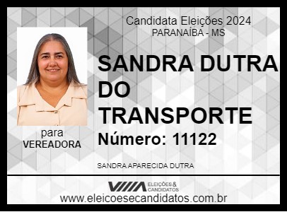 Candidato SANDRA DUTRA 2024 - PARANAÍBA - Eleições