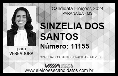 Candidato SINZELIA DOS SANTOS 2024 - PARANAÍBA - Eleições