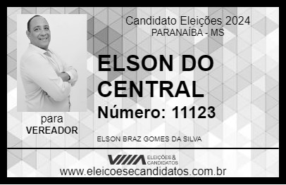 Candidato ELSON DO CENTRAL 2024 - PARANAÍBA - Eleições