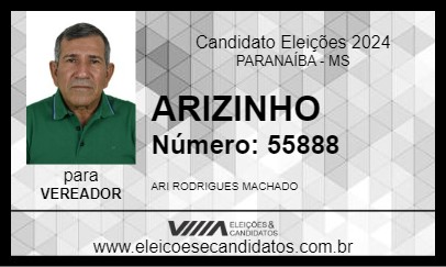 Candidato ARIZINHO 2024 - PARANAÍBA - Eleições