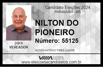 Candidato NILTON DO PIONEIRO 2024 - PARANAÍBA - Eleições