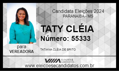 Candidato TATY CLÉIA 2024 - PARANAÍBA - Eleições