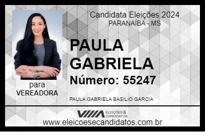 Candidato PAULA GABRIELA 2024 - PARANAÍBA - Eleições