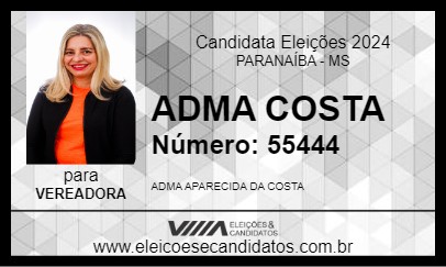 Candidato ADMA COSTA 2024 - PARANAÍBA - Eleições