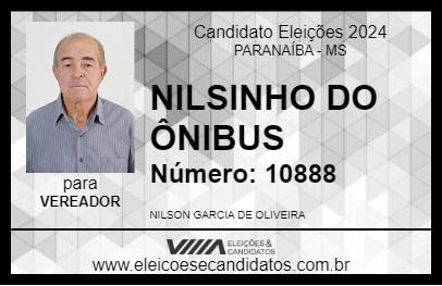 Candidato NILSINHO DO ÔNIBUS 2024 - PARANAÍBA - Eleições