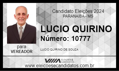 Candidato LUCIO QUIRINO 2024 - PARANAÍBA - Eleições