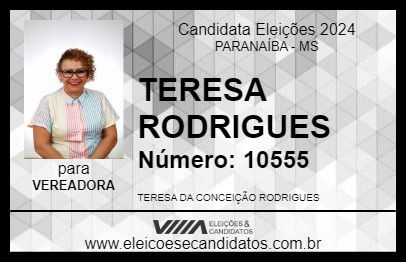 Candidato TERESA RODRIGUES 2024 - PARANAÍBA - Eleições