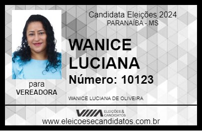 Candidato WANICE LUCIANA 2024 - PARANAÍBA - Eleições