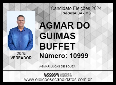 Candidato AGMAR DO GUIMAS BUFFET 2024 - PARANAÍBA - Eleições