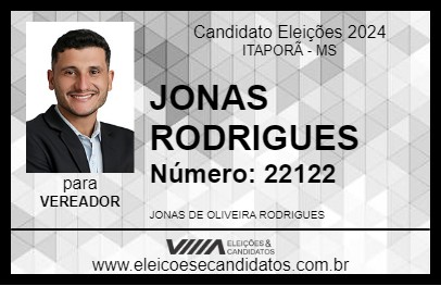 Candidato JONAS RODRIGUES 2024 - ITAPORÃ - Eleições