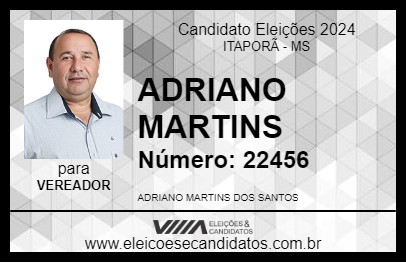 Candidato ADRIANO MARTINS 2024 - ITAPORÃ - Eleições