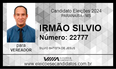 Candidato IRMÃO SILVIO 2024 - PARANAÍBA - Eleições