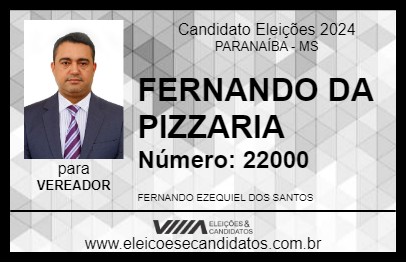 Candidato FERNANDO DA PIZZARIA 2024 - PARANAÍBA - Eleições