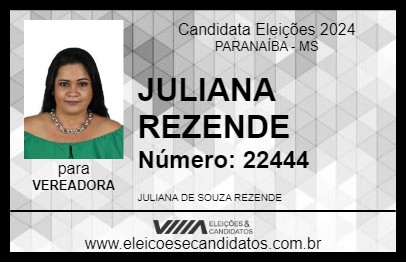 Candidato JULIANA REZENDE 2024 - PARANAÍBA - Eleições