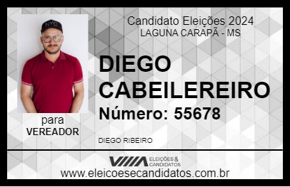 Candidato DIEGO CABEILEREIRO 2024 - LAGUNA CARAPÃ - Eleições