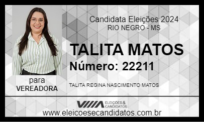 Candidato TALITA MATOS 2024 - RIO NEGRO - Eleições