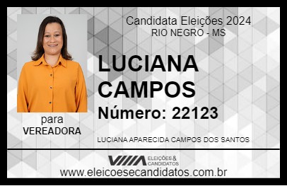 Candidato LUCIANA CAMPOS 2024 - RIO NEGRO - Eleições