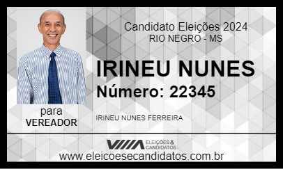 Candidato IRINEU NUNES 2024 - RIO NEGRO - Eleições