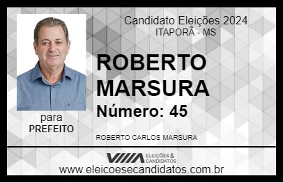 Candidato ROBERTO MARSURA 2024 - ITAPORÃ - Eleições