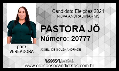 Candidato PASTORA JÔ 2024 - NOVA ANDRADINA - Eleições