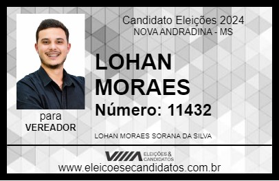 Candidato LOHAN MORAES 2024 - NOVA ANDRADINA - Eleições