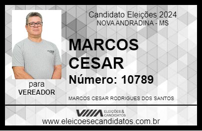 Candidato MARCOS CESAR 2024 - NOVA ANDRADINA - Eleições