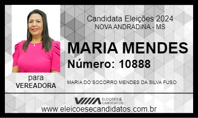 Candidato MARIA MENDES 2024 - NOVA ANDRADINA - Eleições