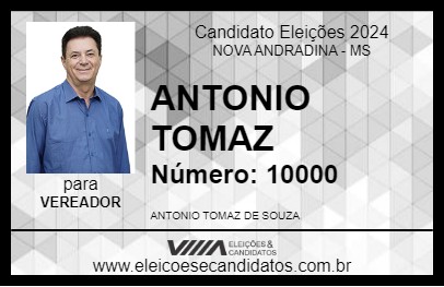 Candidato ANTONIO TOMAZ 2024 - NOVA ANDRADINA - Eleições