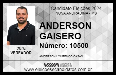 Candidato ANDERSON GAISERO 2024 - NOVA ANDRADINA - Eleições