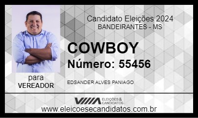 Candidato COWBOY 2024 - BANDEIRANTES - Eleições