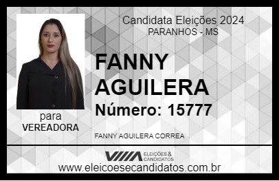 Candidato FANNY AGUILERA 2024 - PARANHOS - Eleições