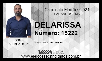 Candidato DELARISSA 2024 - PARANHOS - Eleições