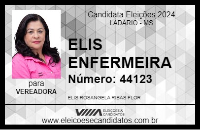 Candidato ELIS ENFERMEIRA 2024 - LADÁRIO - Eleições