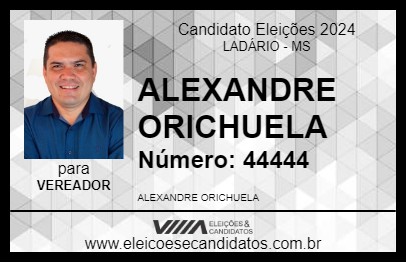 Candidato ALEXANDRE ORICHUELA 2024 - LADÁRIO - Eleições