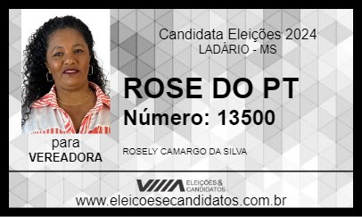 Candidato ROSE DO PT 2024 - LADÁRIO - Eleições