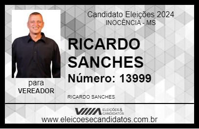 Candidato RICARDO SANCHES 2024 - INOCÊNCIA - Eleições