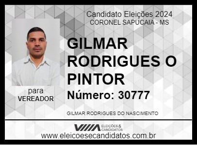 Candidato GILMAR RODRIGUES O PINTOR 2024 - CORONEL SAPUCAIA - Eleições