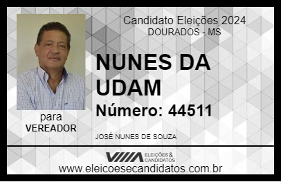 Candidato NUNES DA UDAM 2024 - DOURADOS - Eleições