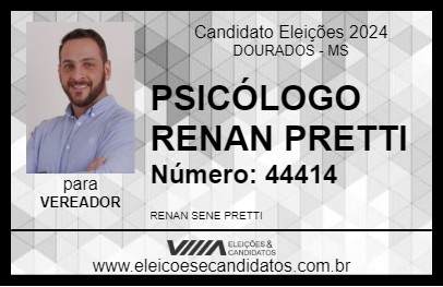 Candidato PSICÓLOGO RENAN PRETTI 2024 - DOURADOS - Eleições