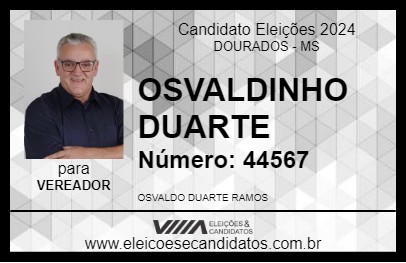 Candidato OSVALDINHO DUARTE 2024 - DOURADOS - Eleições