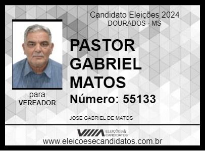 Candidato PASTOR GABRIEL MATOS 2024 - DOURADOS - Eleições