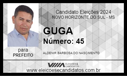 Candidato GUGA 2024 - NOVO HORIZONTE DO SUL - Eleições