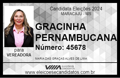 Candidato GRACINHA PERNAMBUCANA 2024 - MARACAJU - Eleições